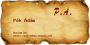 Pók Ádám névjegykártya